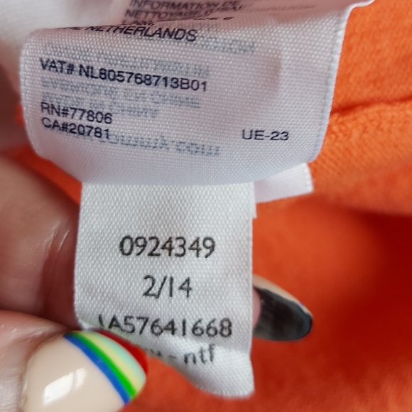 Tommy Hilfiger Womens Size L Pima Cotton Blend Jumper Orange Grey White - Picture 7 of 7